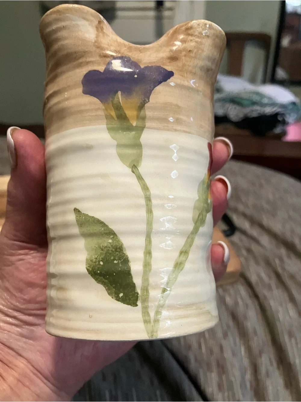 Handpainted Ceramic Studio Pottery Vase